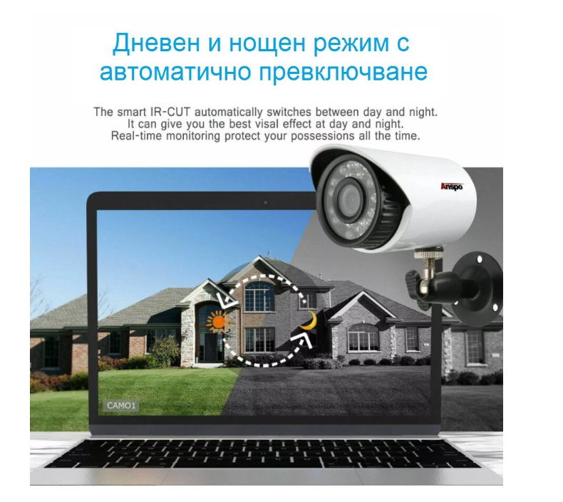 Комплект за Видеонаблюдение AHD, HD, IR, 4 Камери
