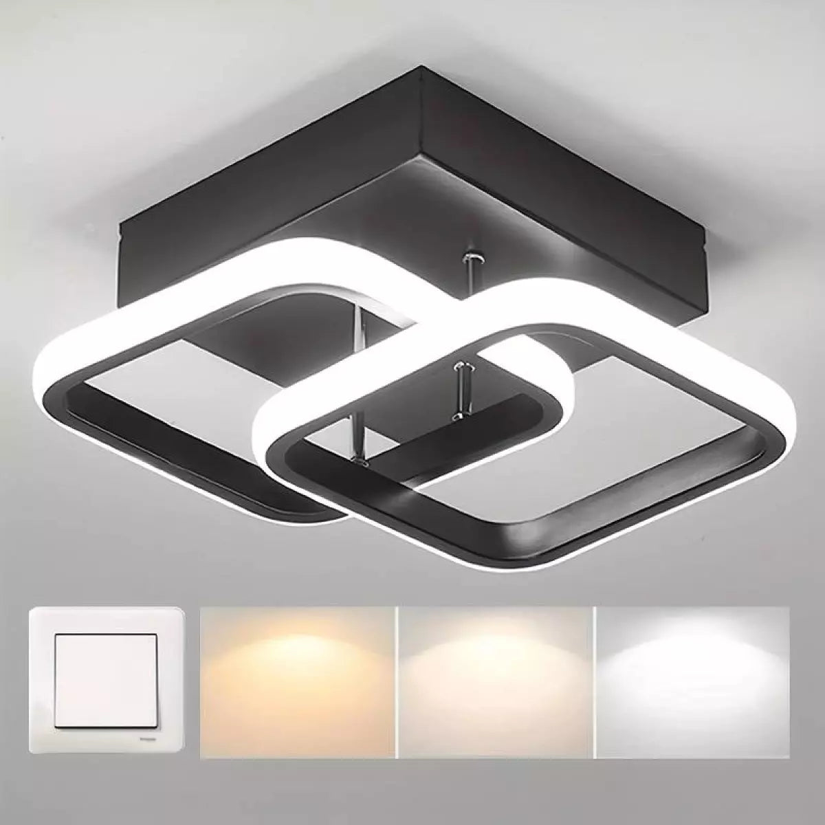 LED плафониера с 2 пръстена