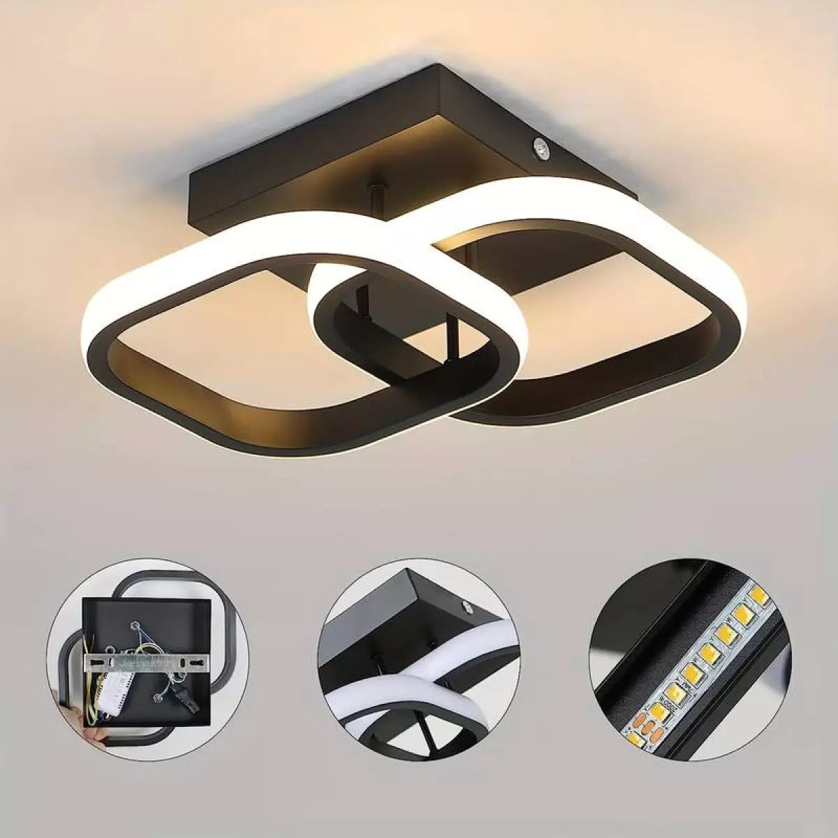 LED плафониера с 2 пръстена