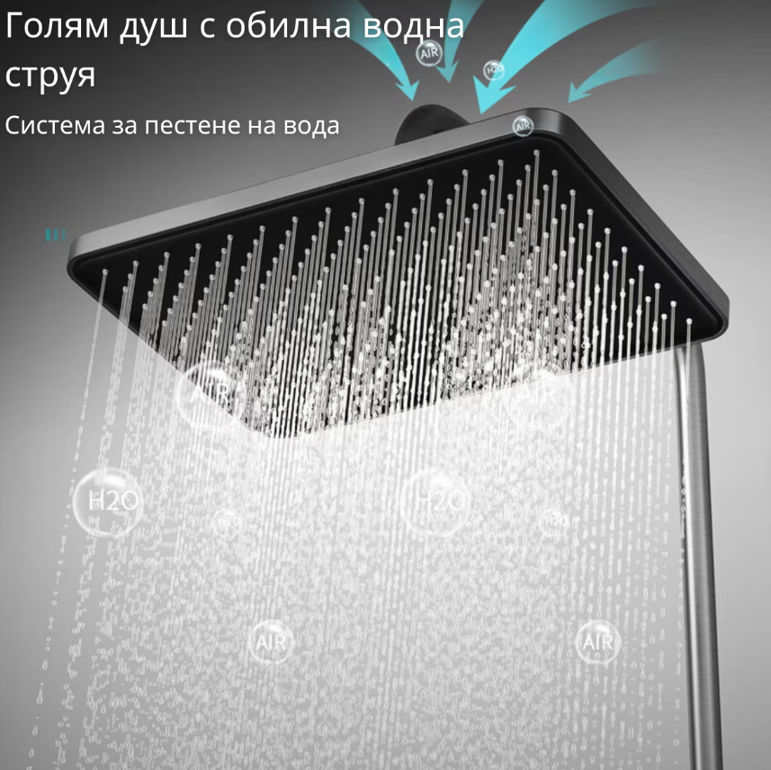 Душ система с LED светлени и дисплей за температурата