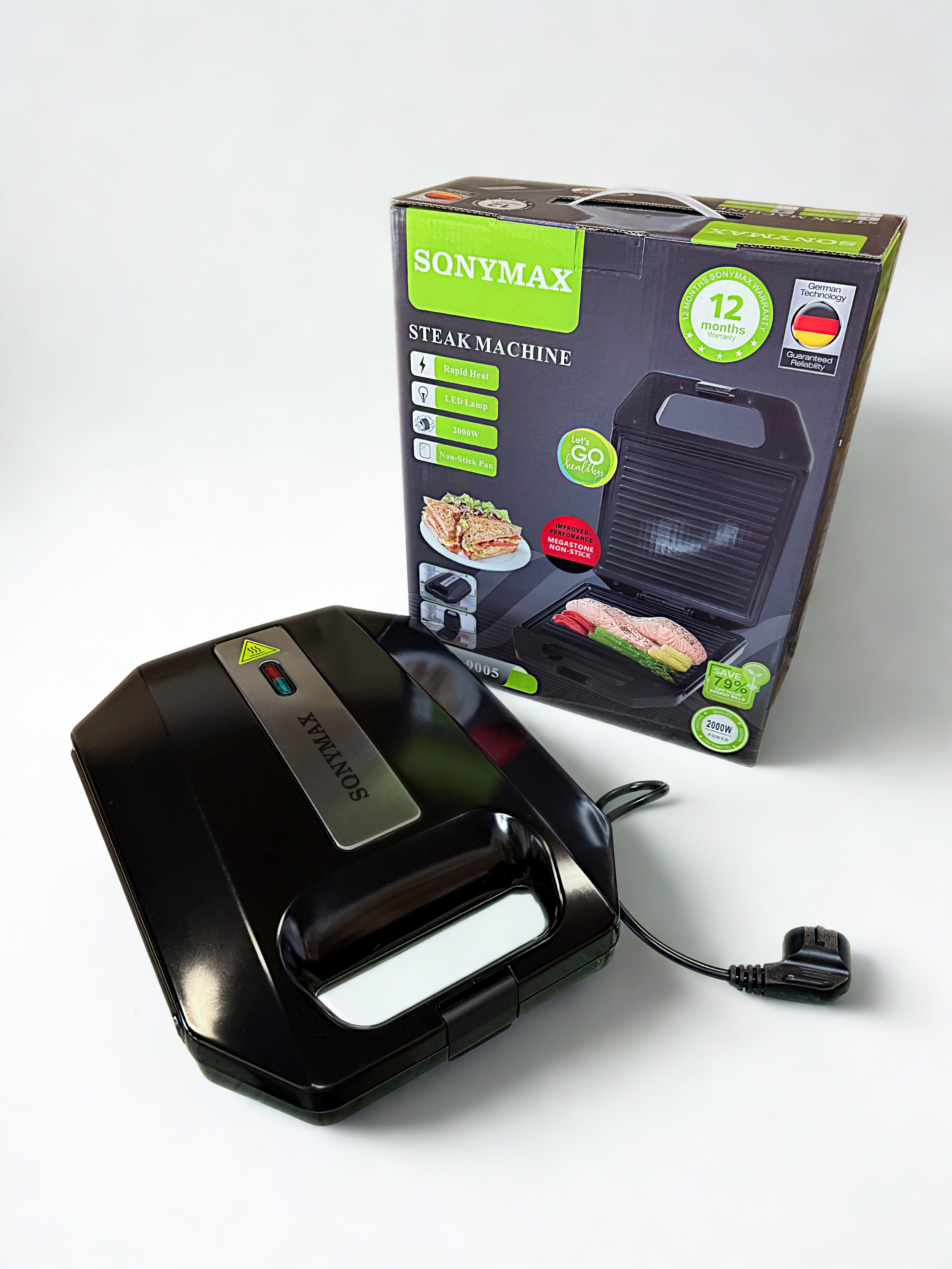 Грил Скара Sonymax SN 9005 – 2000W Мощност и Незалепващо Покритие