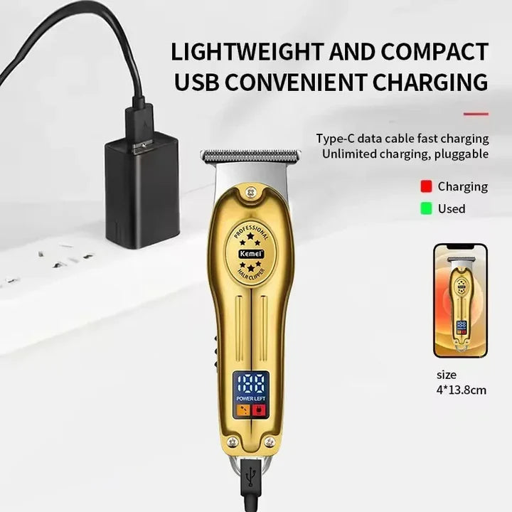 Kemei KM-2628 Тример За Брада И Контури С T-Blade Острие – Безжична Машинка За Подстригване