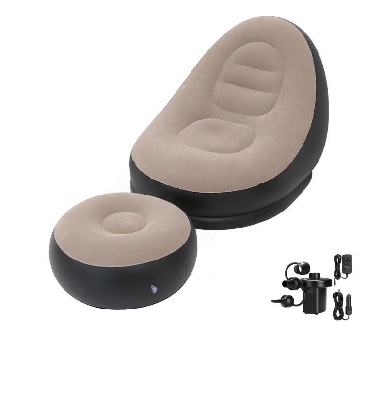 Aufblasbarer Sessel mit Fußstütze und inklusive Pumpe – Komfort überall