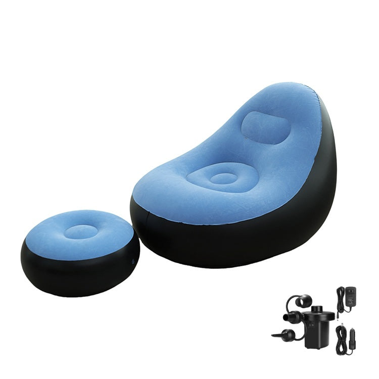 Aufblasbarer Sessel mit Fußstütze und inklusive Pumpe – Komfort überall