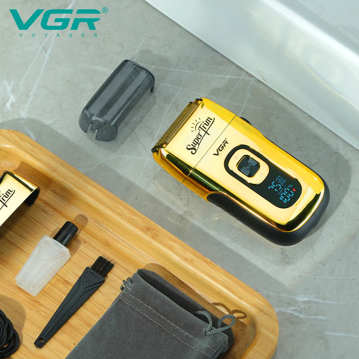 Метална Златна Самобръсначка 2в1 за Брада и Коса VGR V-332