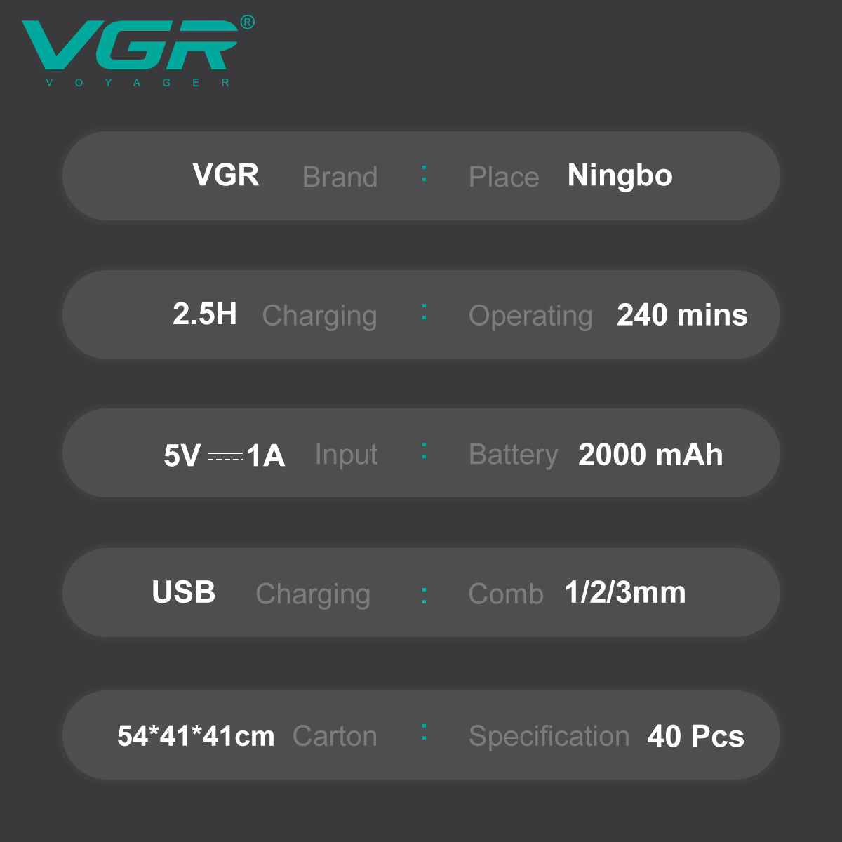 Професионален Комплект за Подстригване VGR – Машинка V-003 + Тример V-906