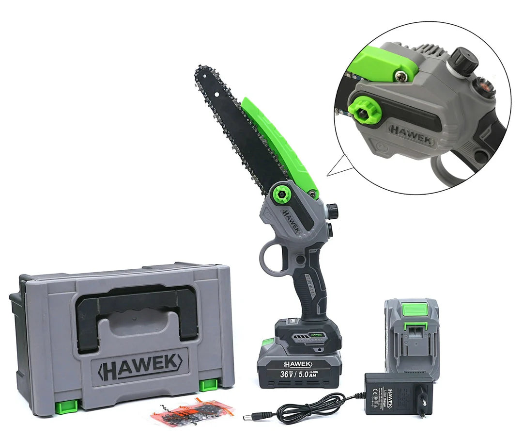 Резачка акумулаторна 20см с омасляване на веригата , 36v , с 2 вериги HAWEK , HW-3003 - Smartko.store