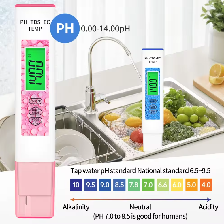 Тестер за Качество на Водата 4 в 1 – PH, TDS, EC, Температура с Прецизен LCD Дисплей