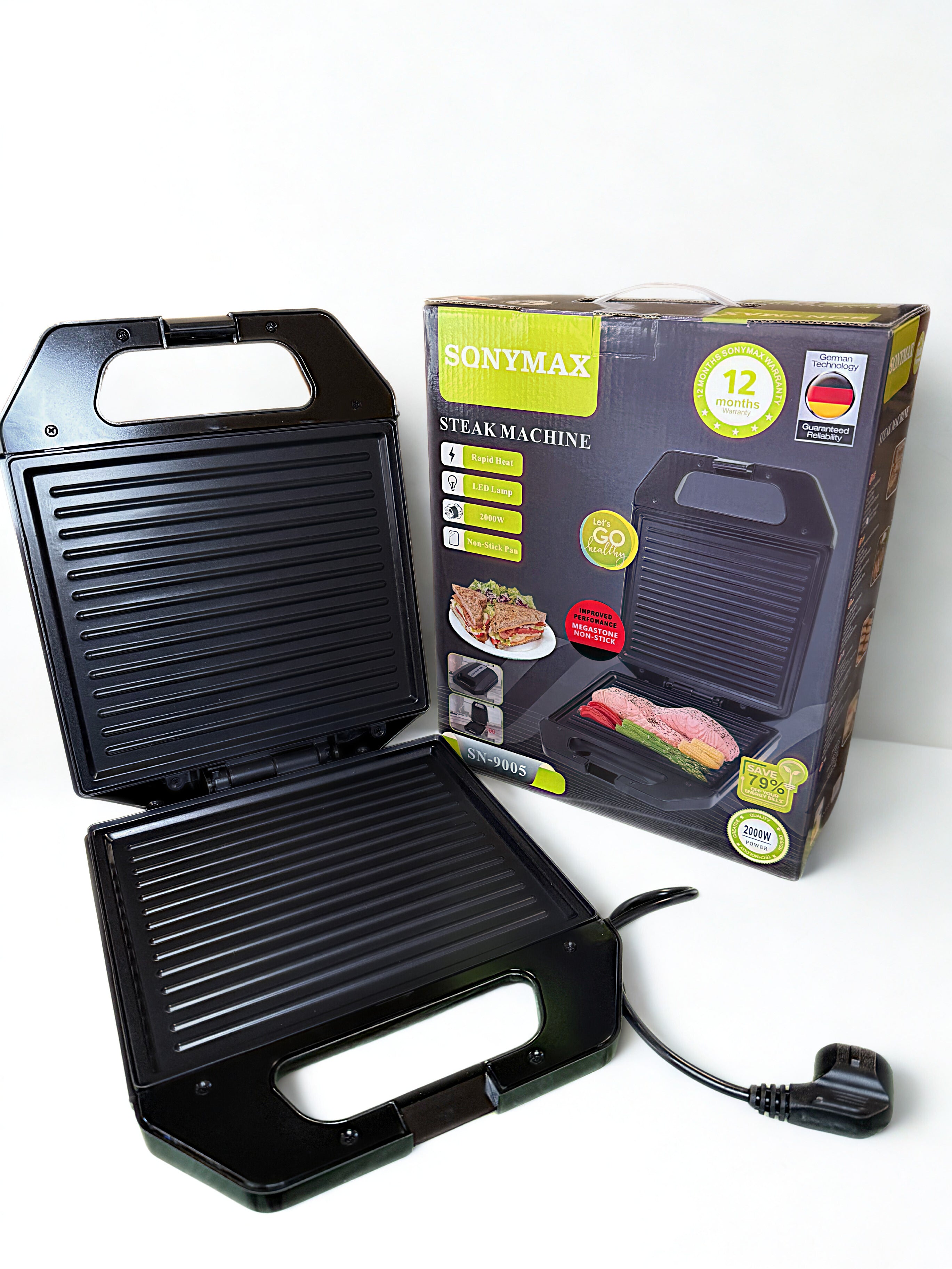 Грил Скара Sonymax SN 9005 – 2000W Мощност и Незалепващо Покритие