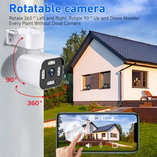 IP Въртяща Безжична Камера Външен Монтаж 6MPX Ultra HD 2K iCam365 + SD Карта 64GB