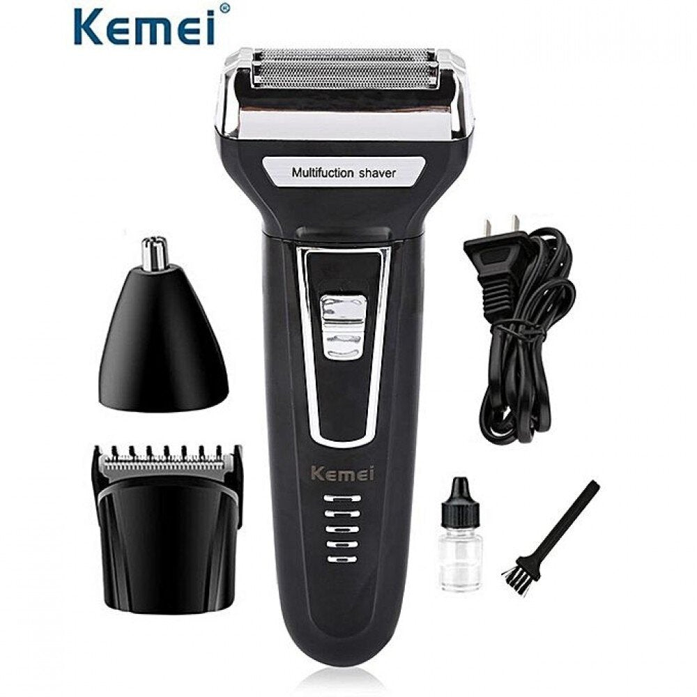 Kemei KM-6776 Електрическа Самобръсначка И Тример 3 В 1 – Всичко, От Което Има Нужда Мъжът