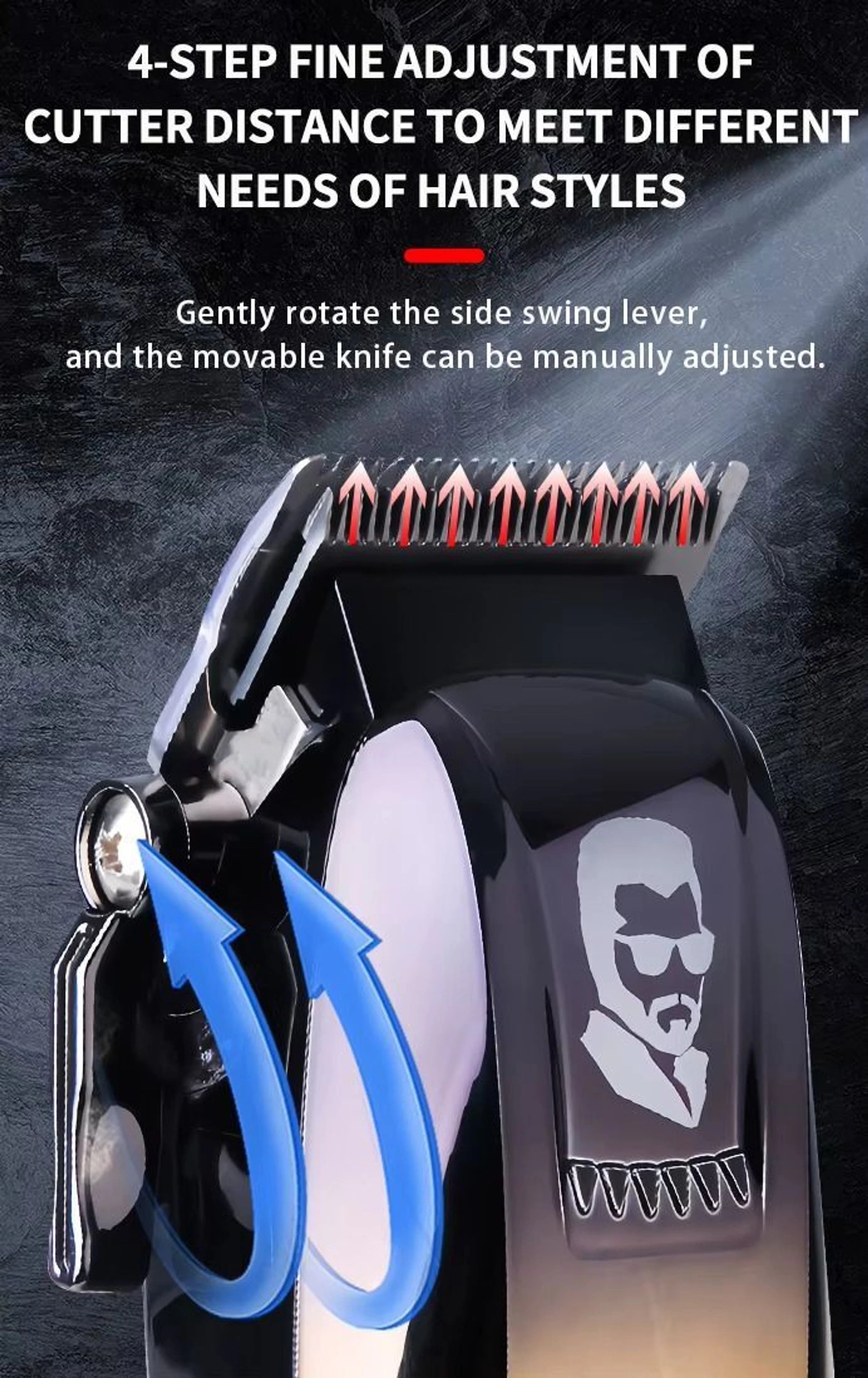 Машинка За Подстригване Kemei KM-709A С LCD Дисплей и 4 Приставки