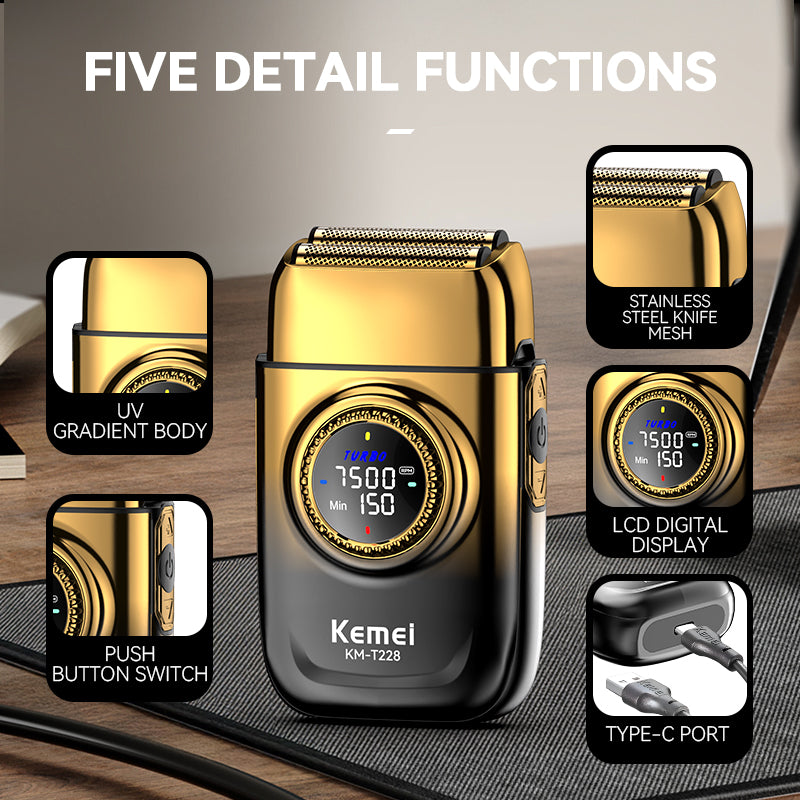 Kemei KM-T228 Шейвър За Бръснене С Турбо Режим И LCD Дисплей