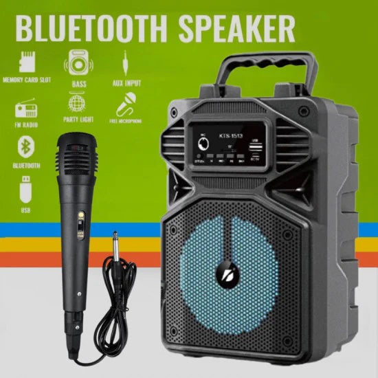 Караоке Тонколона KTS-1513 4'' С Bluetooth, Светлинни Ефекти И Микрофон
