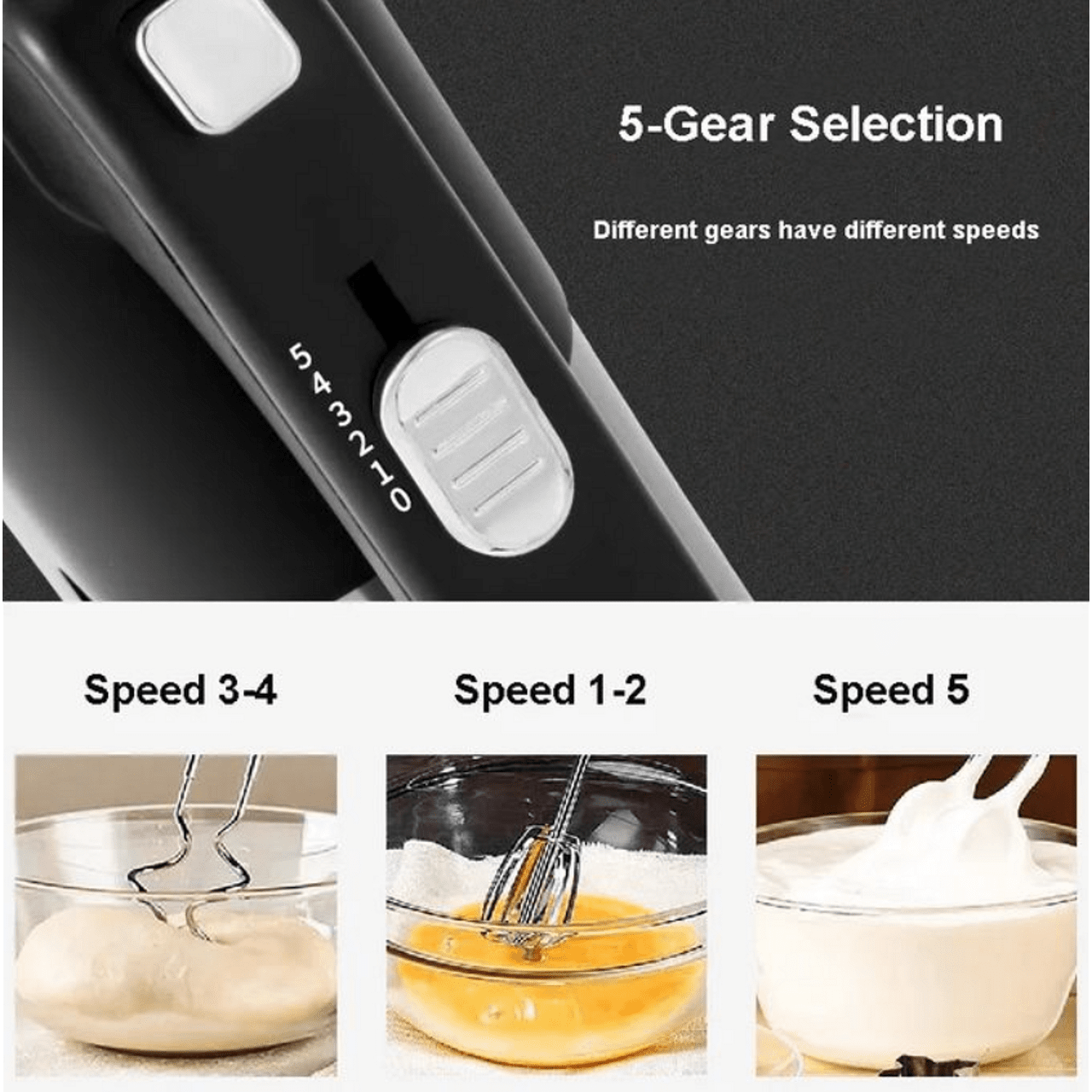 Ръчен Миксер Sokany SK-6621 – 800W, 5 Скорости, Бъркалки и Куки за Тесто