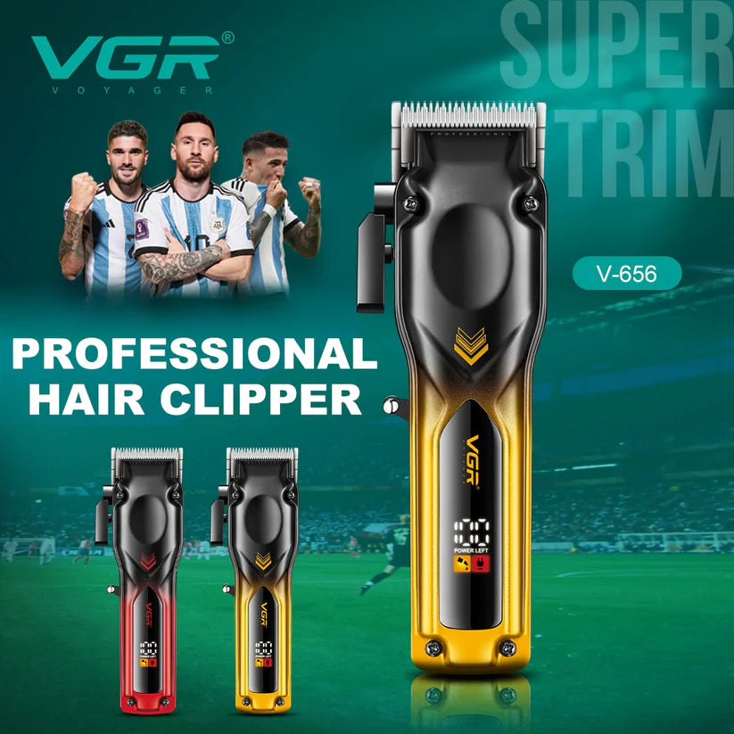 VGR V-962 Професионална Акумулаторна Машинка за Подстригване Златиста