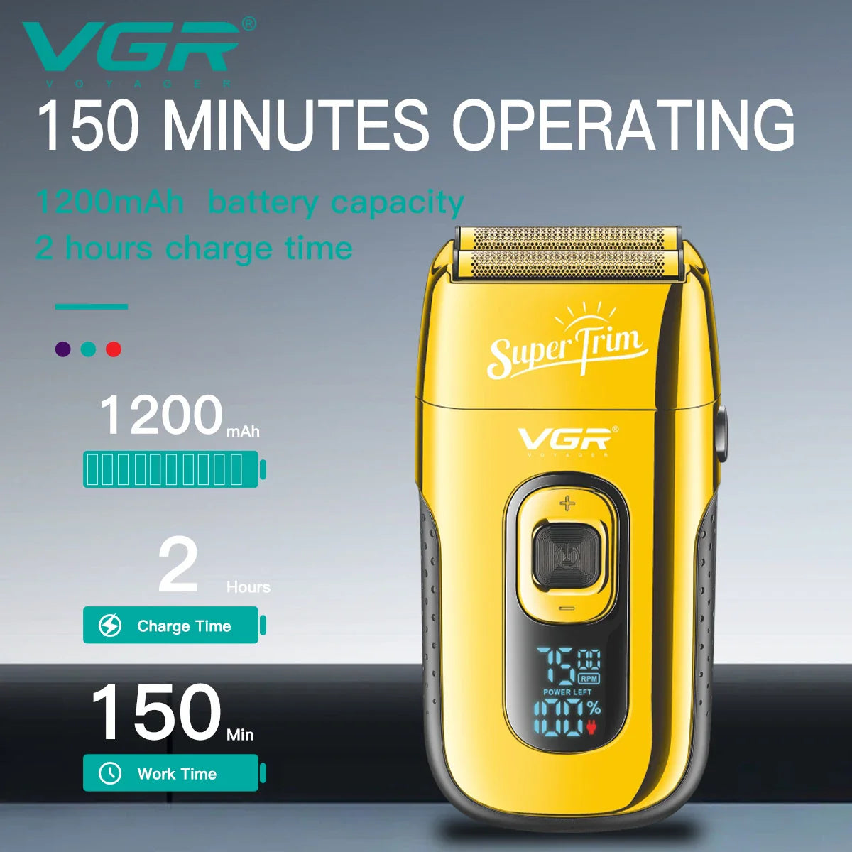 Метална Златна Самобръсначка 2в1 за Брада и Коса VGR V-332