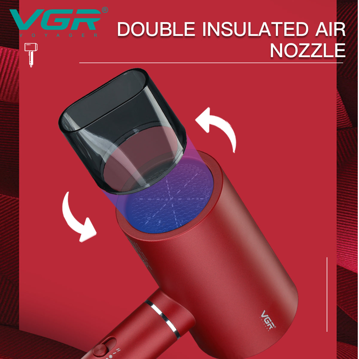 Професионален Сешоар 1800W с Йонна Технология VGR V-431