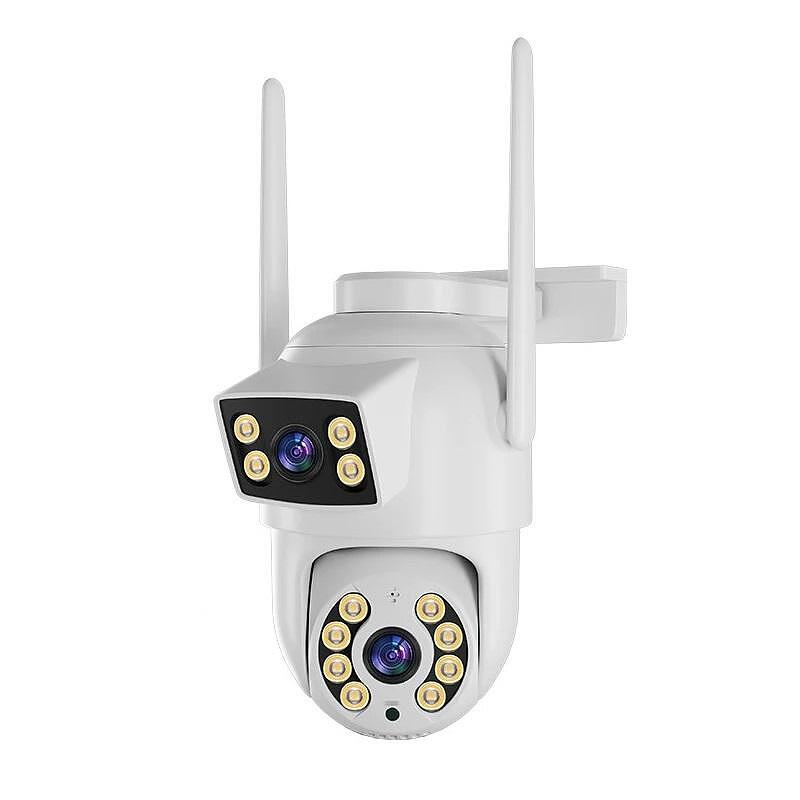 Въртяща Wi-Fi камера за наблюдение с два обектива – UltraHD 6MPX, IP66, нощно виждане